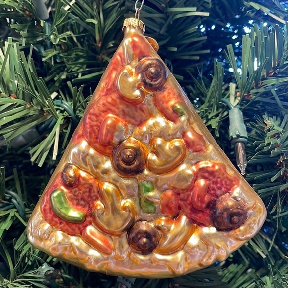 BONNETS hand blown glass pizza ornament - Picture 1 of 4